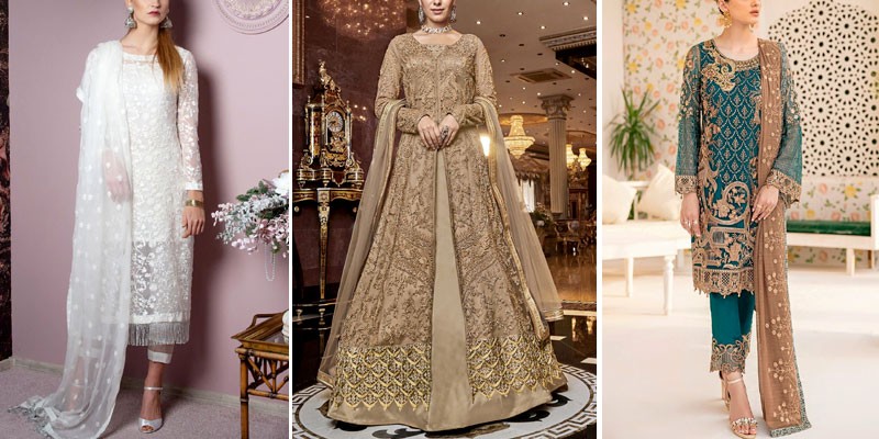 Modern Contemporary Long Net Gown With Kalidar Skirt Under – Srota