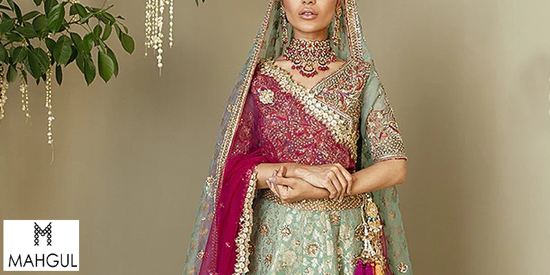 Open Gown Lehenga Blue Pakistani Bridal Dress in Net Fabric – Nameera by  Farooq