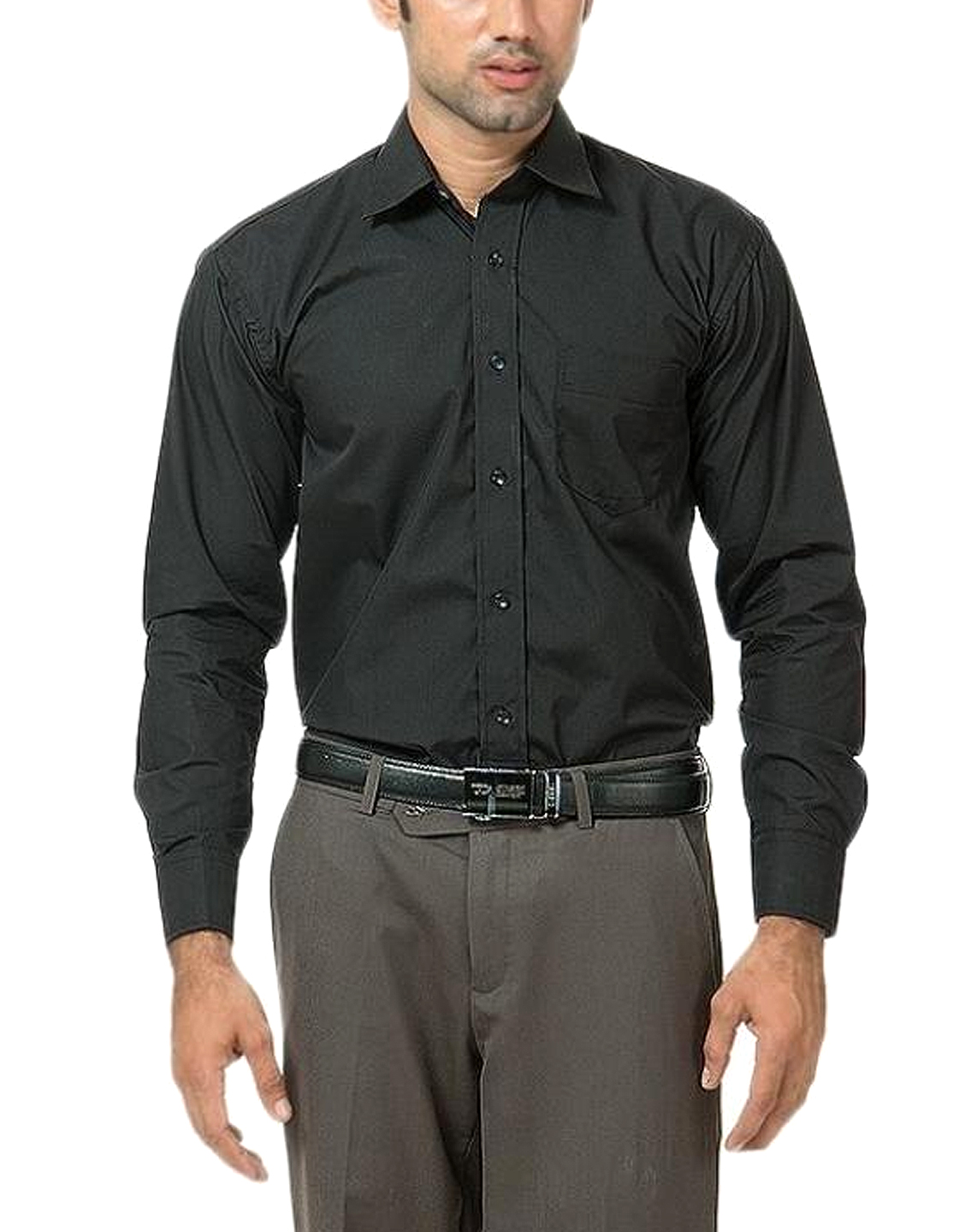 Men's Black Regular Fit Plain Shirt Price in Pakistan (M011844) - 2023 ...