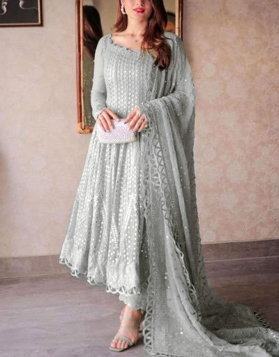 Heavy Embroidered Formal Chiffon Wedding