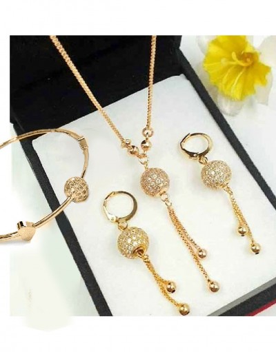 Adorable Ball Shaped Zircon Jewelry Set 