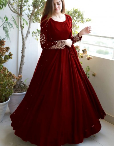 Readymade 3-Piece Silk Maxi with Embroid