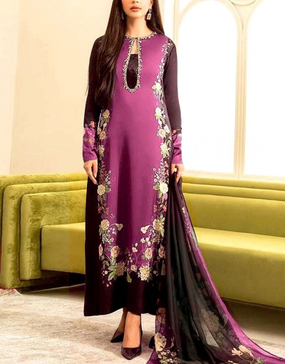 Digital Print Silk Party Wear Suit 2024 