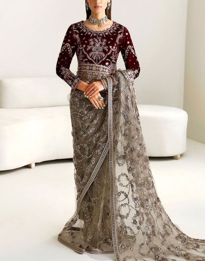 Luxury Heavy Embroidered Velvet + NET Br