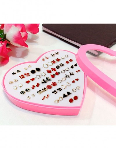 36 Pairs Mixed Color Earrings Set with H