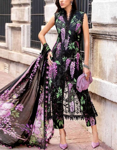 All-Over Print Schiffli Embroidered Lawn