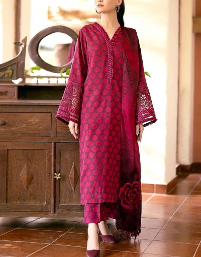 All-Over Printed Lawn Dress with Printed