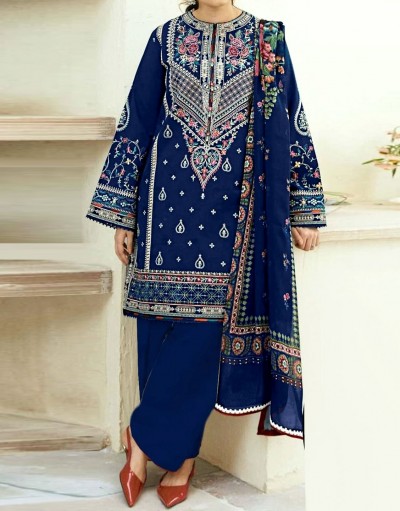 Embroidered Lawn Dress 2025 with Digital