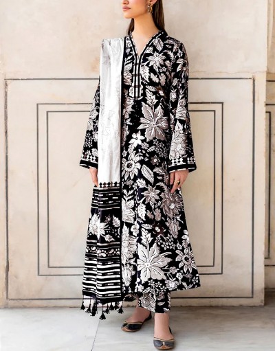 All-Over Digital Print Lawn Dress 2025 w