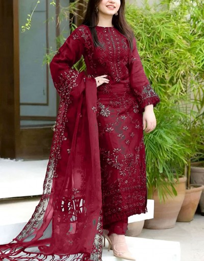 Luxury Embroidered Cotton Lawn Dress 202