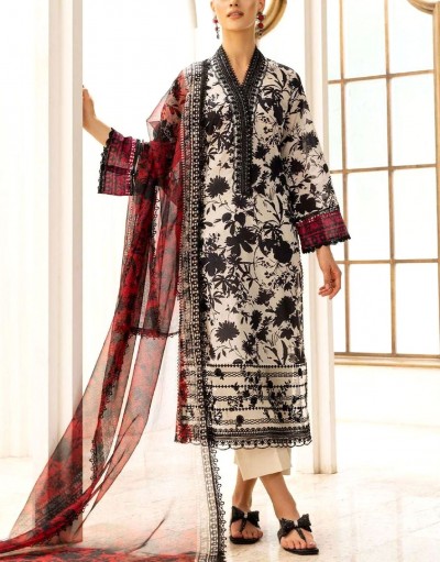 Digital Print Embroidered EID Lawn Dress