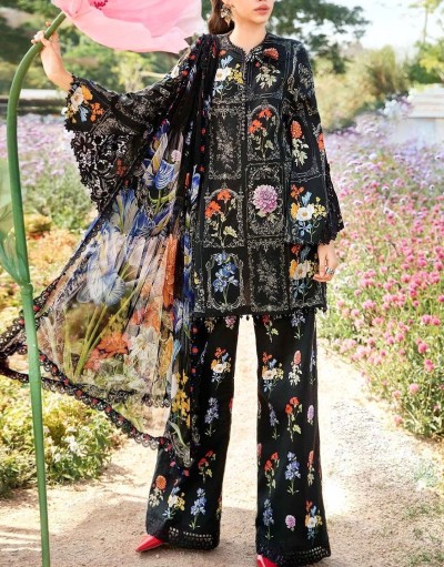 All-Over Print Embroidered EID Lawn Dres