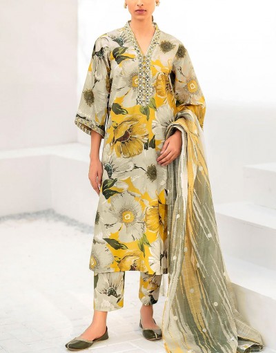 All-Over Print Embroidered EID Lawn Dres