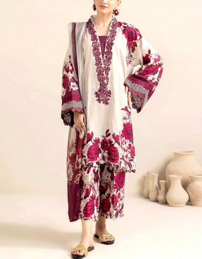 All-Over Print Embroidered EID Lawn Dres