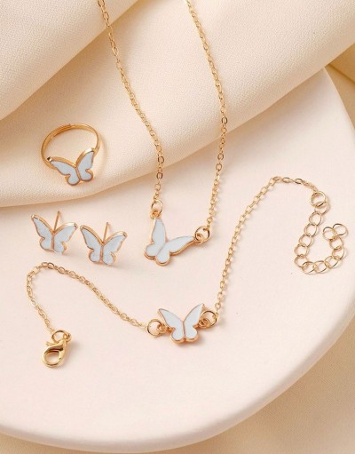 4-Piece Trendy Butterfly Shape Jewelry S